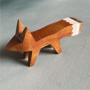 CB2 White Tip Fox Paper Clip Holder